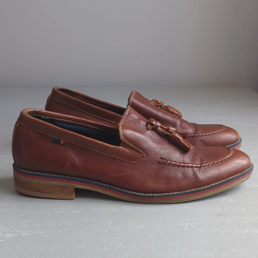 El Rayo Brown Leather Tassel Loafers Made‎ in Spain size 43 (US 10)